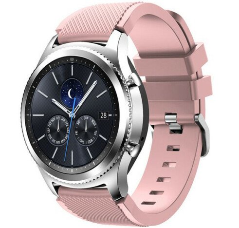 Curea ceas Smartwatch Samsung Galaxy Watch 46mm, Samsung Watch Gear S3, iUni 22 mm Silicon Soft Pink